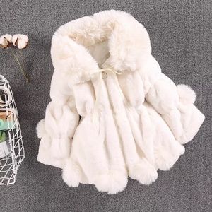 Elegant girls faux fur coat, girls winter coat , beautiful girls winter coat